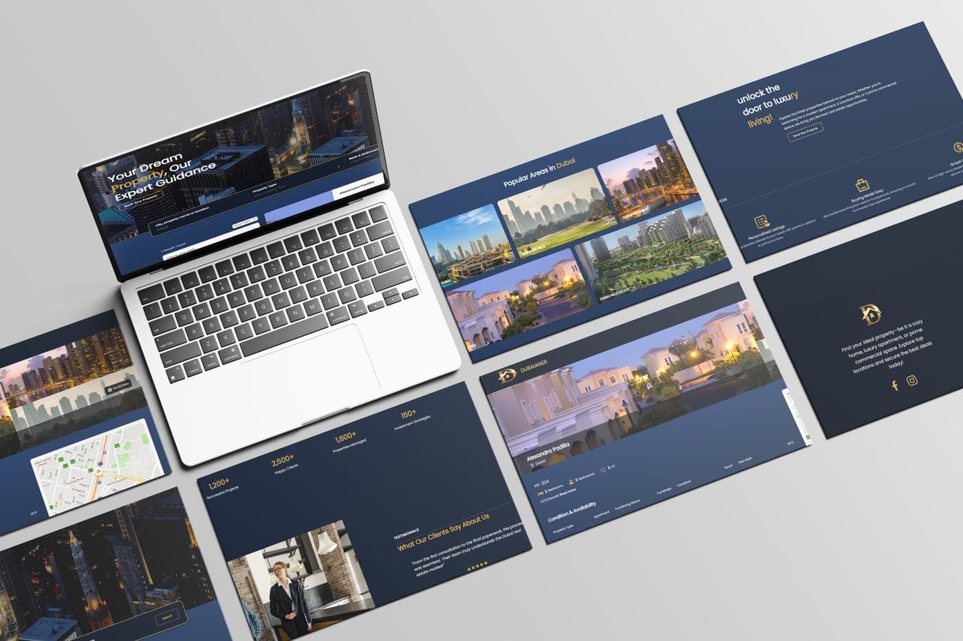 Dubaianer luxury real-estate discovery platform showing sub-second property search, built with Next.js and MongoDB
